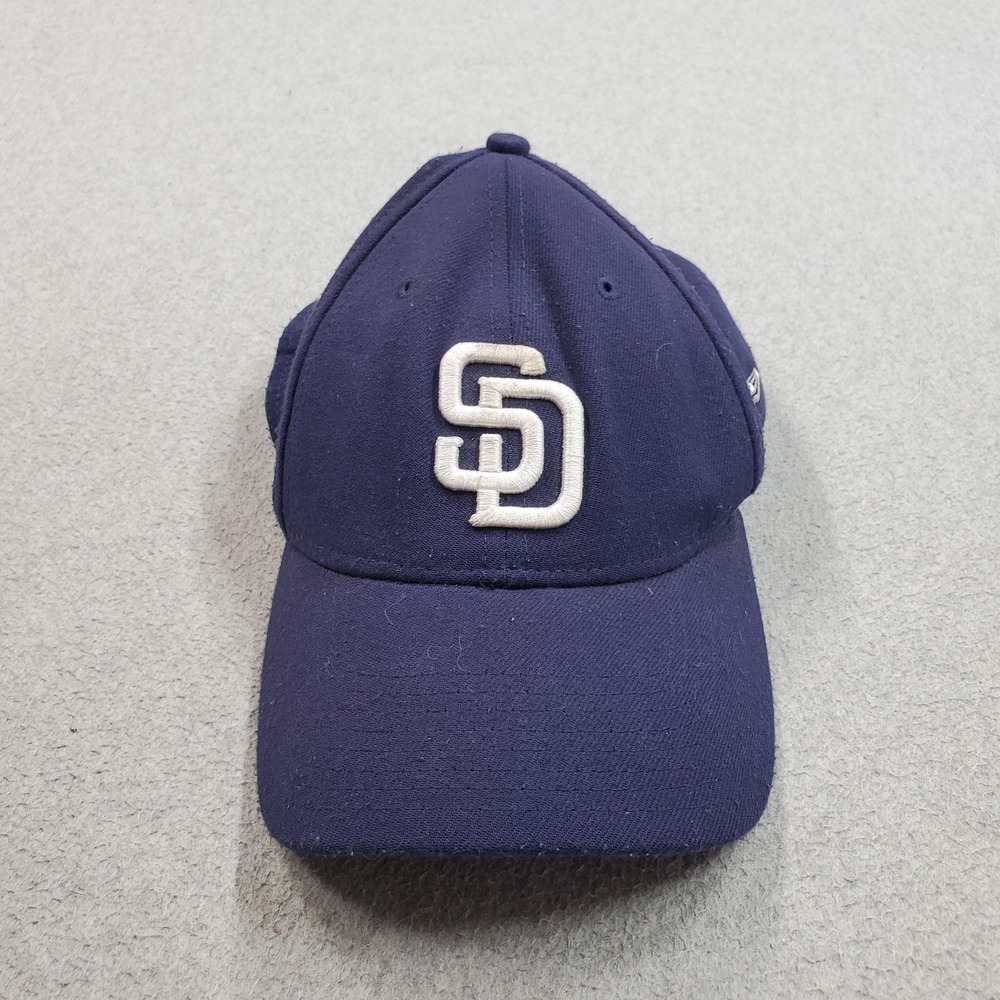San Diego Padres Men Baseball Cap S/M Navy New Era Curved Fitted READ